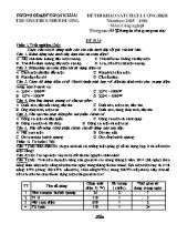 Đề thi khảo sát chất lượng học kì II năm học 2015  2016 môn Công nghệ 8 - Trường THCS Nhuế Dương
